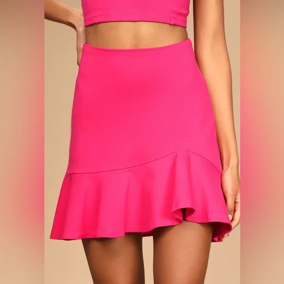 Lulu’s Catch My Eye Hot Pink Two-Piece Lace-Up Mini Dress, Size M - Picture 5 of 12